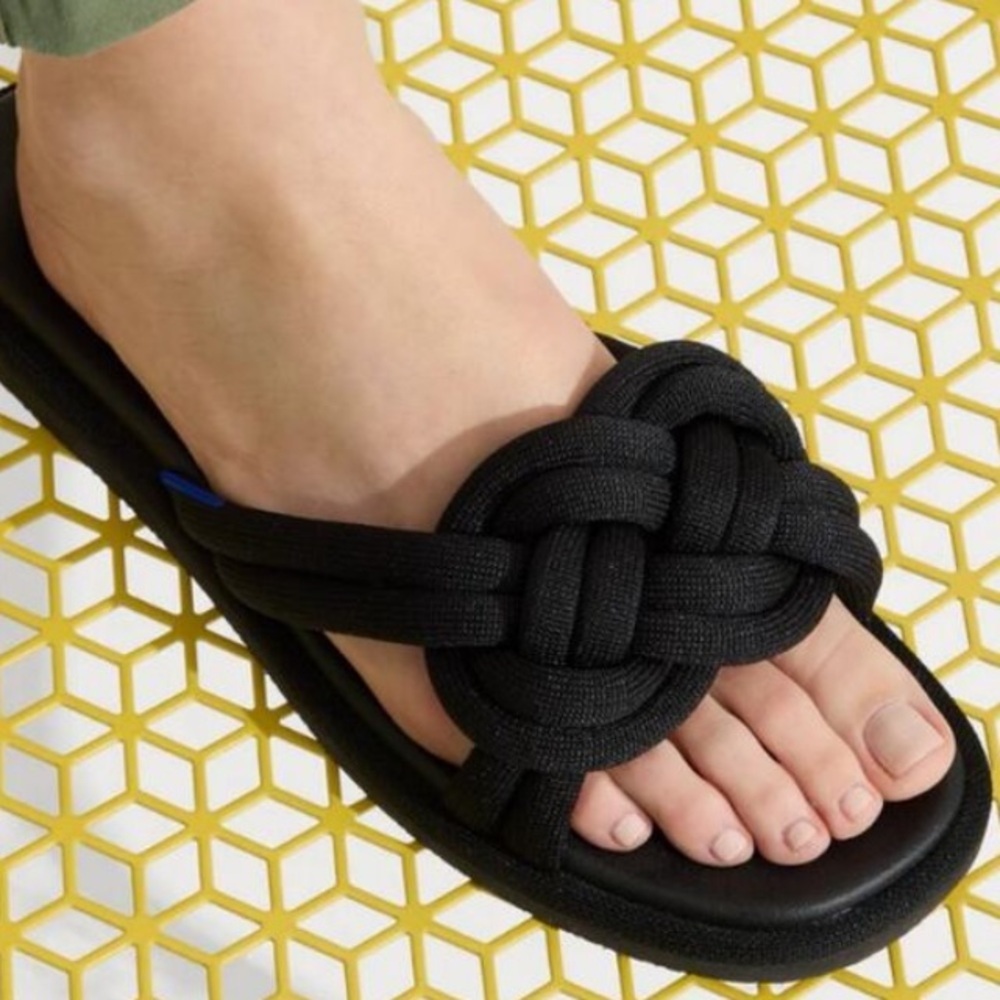 ROTHY'S The Summer Sandal‎ Braided Slide Black 10.5